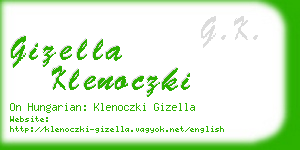 gizella klenoczki business card